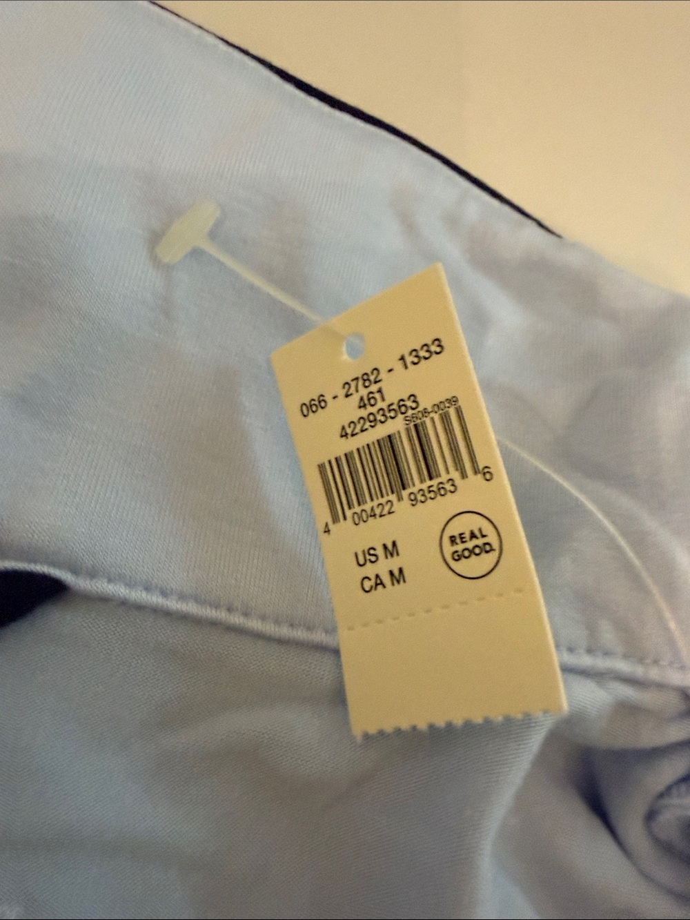 aerie Light Blue Long-Sleeve Button-Front Pajama Top with Black Piping - Picture 4 of 4